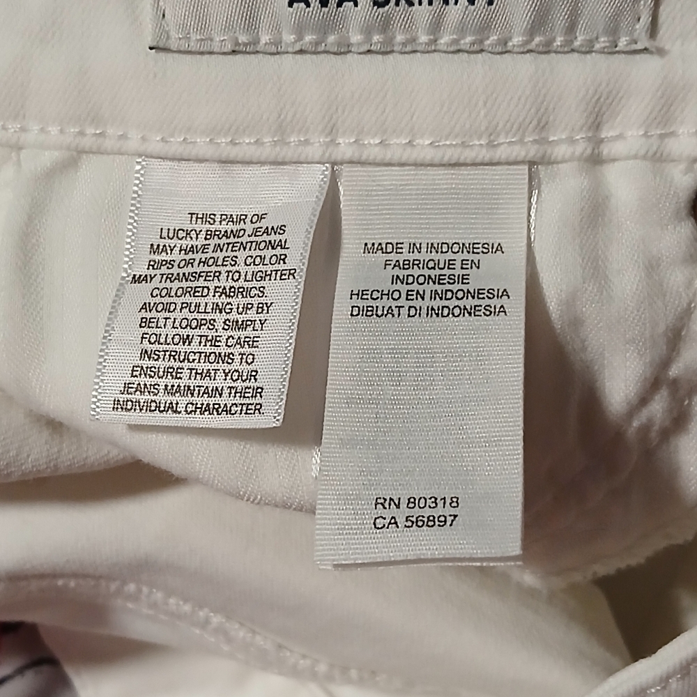 Lucky brand Ava skinny low rise white jeans 26X25 - Picture 12 of 16